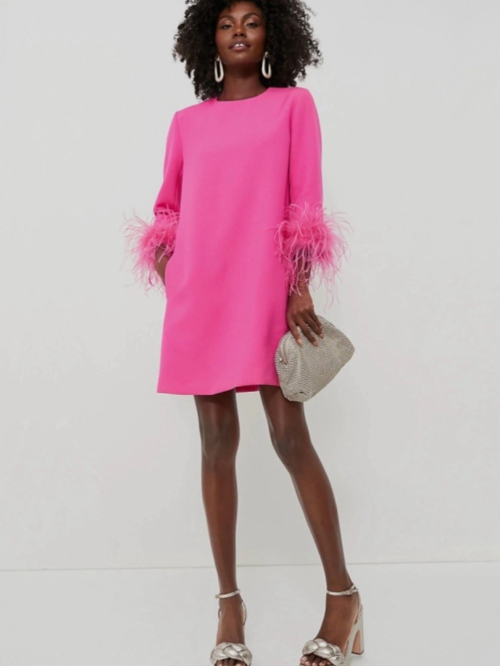 Tuckernuck Hot Pink Feather Ellie Mod Dress